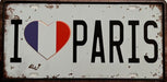 PLAQUE MÉTAL I LOVE PARIS 15x30 CM - PLAQUE DECORATIVE - MUZZANO