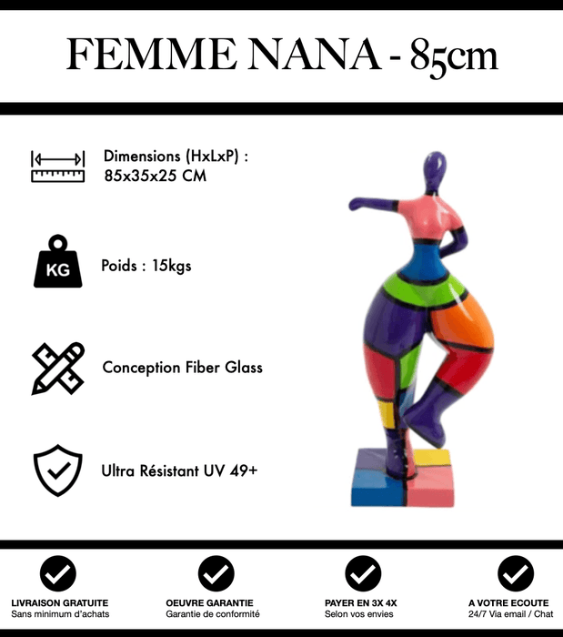 Sculpture Femme Nana Resine 85cm Statue - Puzzle - MUZZANO