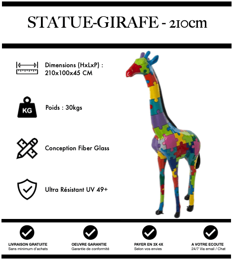 Sculpture Girafe Resine 210cm Statue - Kids - MUZZANO
