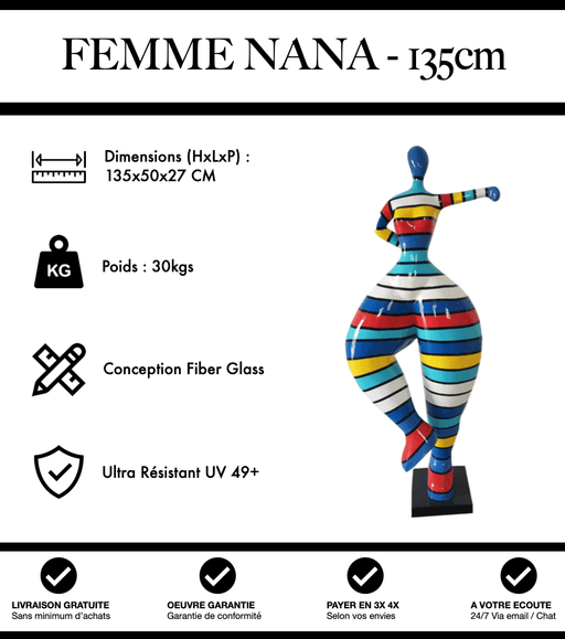 Sculpture Femme Nana Resine 135cm Statue - Hiver - MUZZANO