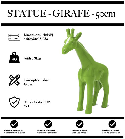 Sculpture Girafe Resine 50cm Statue - VERT - MUZZANO